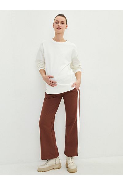 LC Waikiki Umstands-Jogginghose aus Baumwolle mit Streifendetail und elastischem Bund