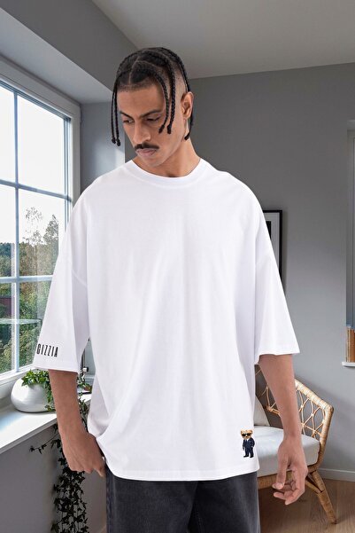 la gizzia Black White Gray King Size Oversized Loose Fit Plus Size T-Shirt