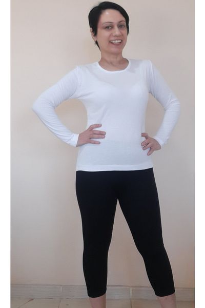Mertcan Butik White Round Neck Combed Viscose T-Shirt