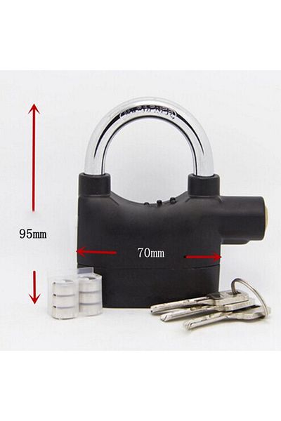 Bundeba 110 Decibel Hanging Lock with Sound Alarm
