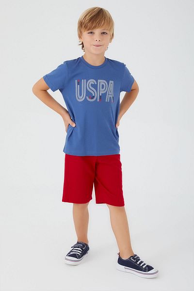 U.S. Polo Assn. База. Копринен син бермудски костюм за момче Polo Assn