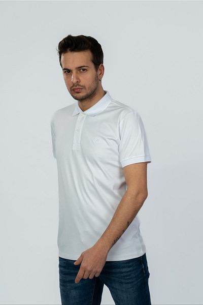Moda Işık Μπλουζάκι Polo Neck με λευκό σχέδιο