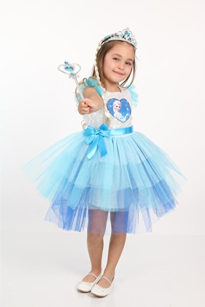 Derya Bebek Butik Rochie prințesă pentru ziua de naștere a coroanei cu paiete Elsa