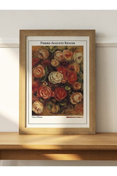Mudi Store Pierre-auguste Renoir Vase Of Roses Poster Çerçevesiz Sanatsal Ünl...