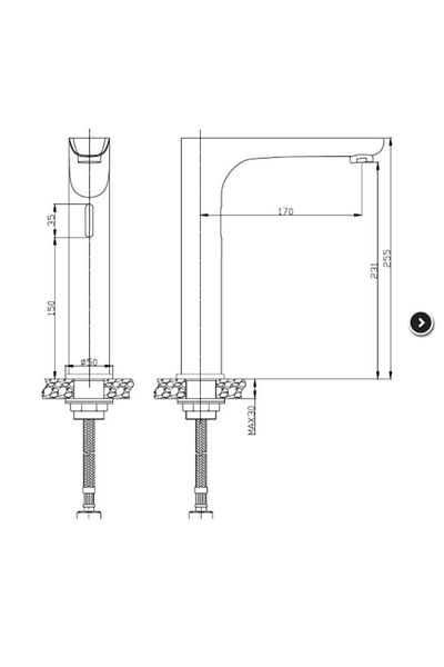 Creavit Touchless Long Sink Luminaire Single Water Inlet Es6500