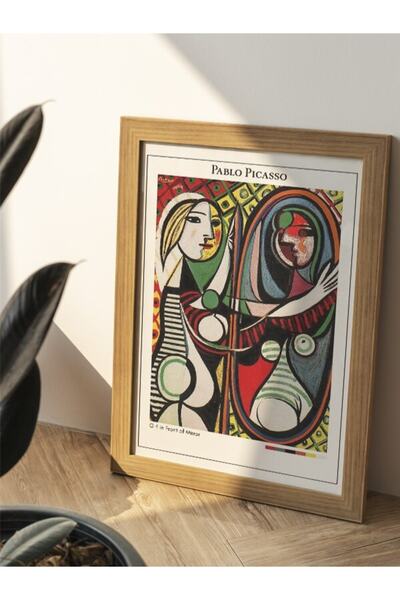 Mudi Store Pablo Picasso Girl In Front Of Mirror Poster Çerçevesiz Sanatsal Ünlü Ressam Duvar Tablo Poster