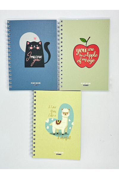 Gıpta Post-book A6 Cardboard Cover Spiral Notebook, 7 Different Patterns 1 Piece