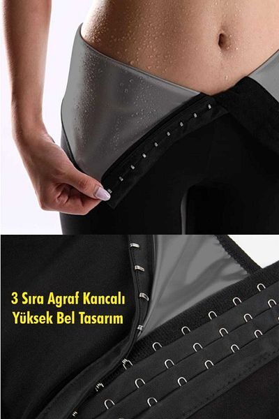 FİT1BEDEN Slimming Agraph Sauna Shorts Thermal Slimming Gathering Thermal Agraph Sauna Corset Shorts