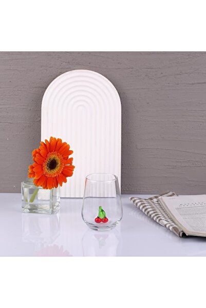 ADAMODART Single Water Glass with Cherry Glass Figure