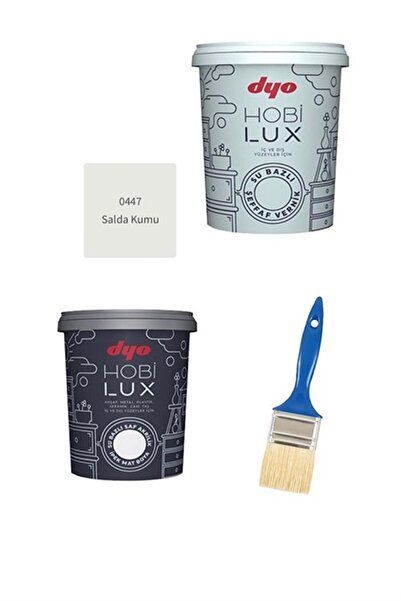 Dyo Hobilux 0,9lt Set Hobilux Akrilik Ipek Mat Boya + Hobilux Ipek Mat Vernik + Kestirme Fırça