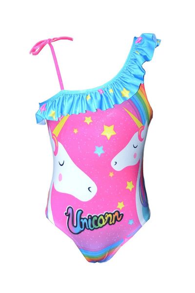 Rs Ramuni Starry Unicorn Patterned Girl's Swimsuit