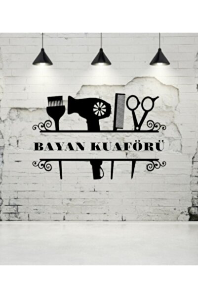 EYBA STİCKER Kuaförü Cam Yapışkan Sticker Güzellik Salonu Tarak Makas