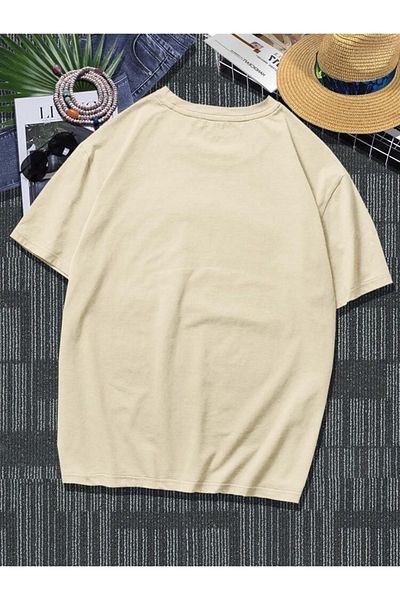 DEEPSENCE Μπλουζάκι Unisex Oversize Alvays Μπροστινή στάμπα Κρεμ Χρώμα