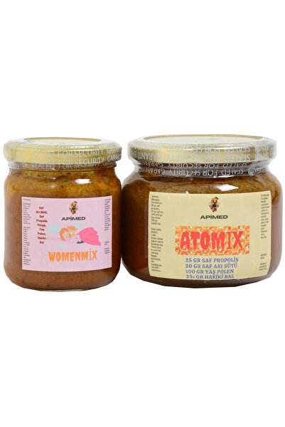 APİMED أتوميكس وومنميكس هانيم ميكس غذاء ملكات النحل + خبز النحل + البروبوليس + حبوب لقاح العمر + العسل