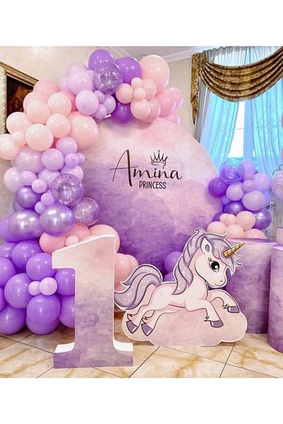 Kalisan Σετ αλυσίδας μπαλονιών Macaron Pink-pastel Lilac