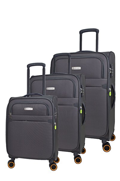 Pierre Cardin Ultra Light Hafif Lüx Kumaş 3'lü Valiz Seti Pc6000