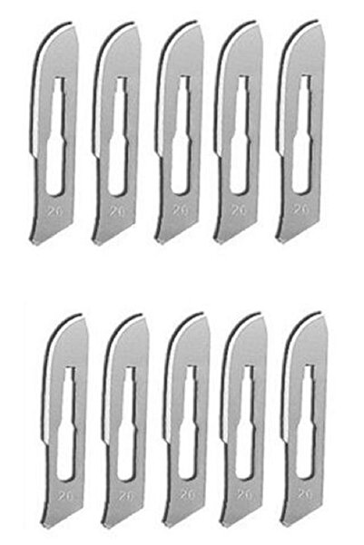 PeriStore Ahşap Heykel Oyma Sanat Yedek Bıçağı (20 Numara - 10 Adet) Geçirmeli Bisturi Tipi