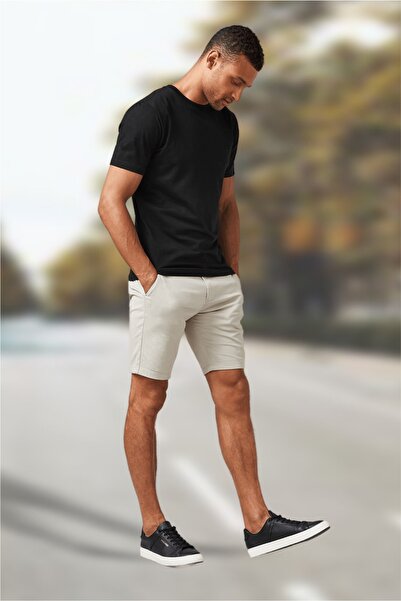 BESSA Ανδρικό μπλουζάκι με μαύρη λαιμόκοψη, βαμβακερό, άνετη εφαρμογή