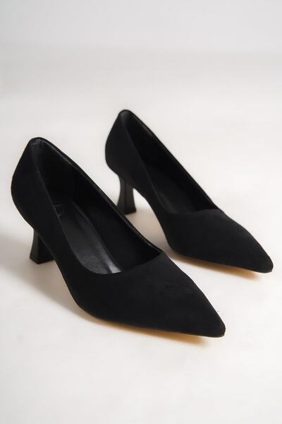 Modabuymus Pantofi cu toc stiletto din piele întoarsă neagră Kandy