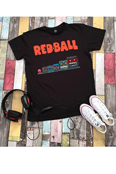 RYO FASHİON Tricou pentru copii Cdaw Redball unisex cu mâneci scurte, negru