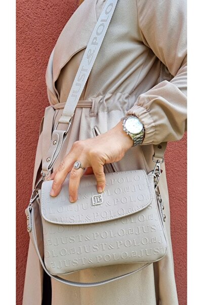 Just Polo مجموعة حقيبة كتف ومحفظة للنساء من Justpolo Stone New Season