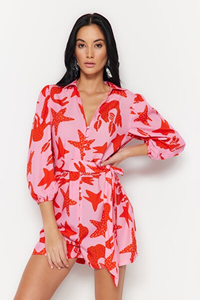 Trendyol Collection Floral Patterned Belted Woven Jumpsuit TBESS23TU00023