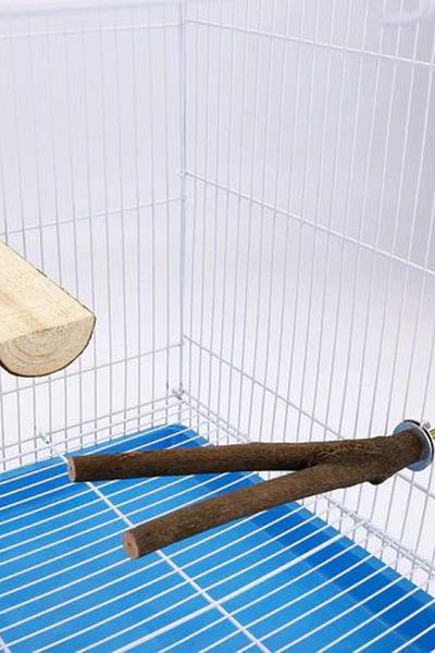 Alyones Set of 2 Natural Wooden Bird Perch Stand