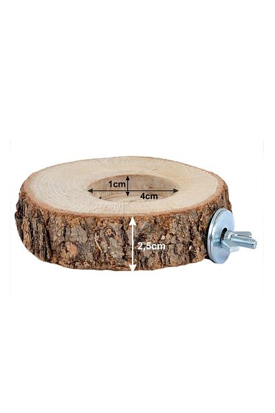 Alyones Fresh Natural Wood Bird Perch And Feeder