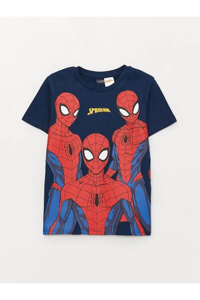 LC Waikiki Lcw Kids Bisiklet Yaka Spiderman Baskılı Kısa Kollu Erkek Çocuk Ti...