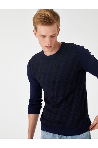 Koton Patterned Sweater Crew Neck