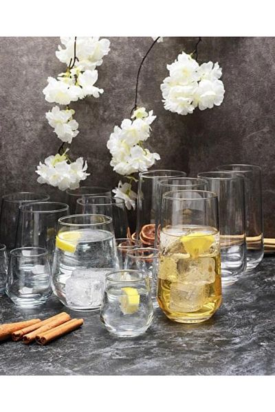Paşabahçe Allegra Water Glass - 24 Pieces Water Soft Drink Glass Dowry Set Set for 6 Persons