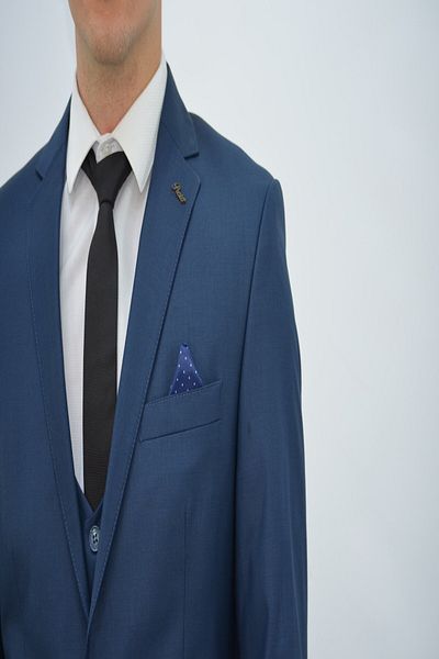 Presto Men's Slimfit Suit with Vest 6 Drop Dark Navy Blue-578-304