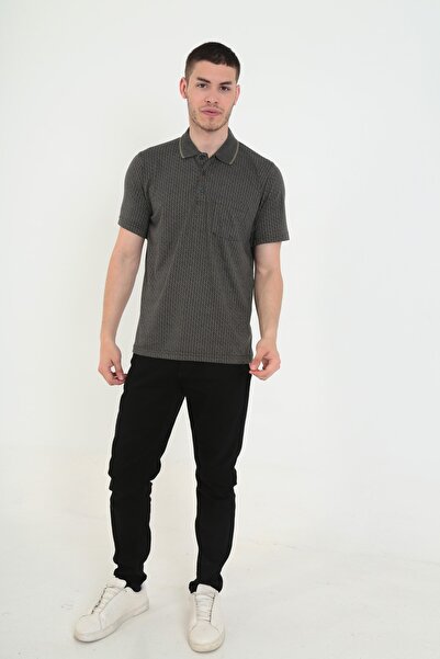 KMKkombin Patterned Dad Collar T-Shirt