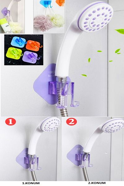 Osso Halı Osso Self-Adhesive Washcloth Hanger Shower Head Holder 2 Stage Double Hanging Bathroom Organizer