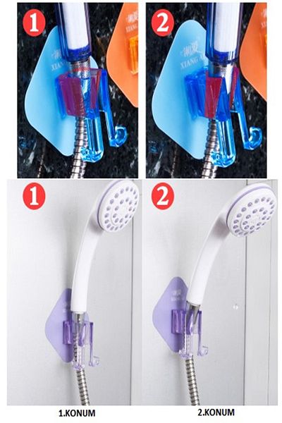 Osso Halı Osso Self-Adhesive Washcloth Hanger Shower Head Holder 2 Stage Double Hanging Bathroom Organizer