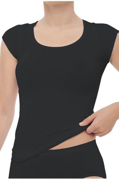 TheDon The Don Organic Blended U Collar Short Sleeve Women's Undershirt Black