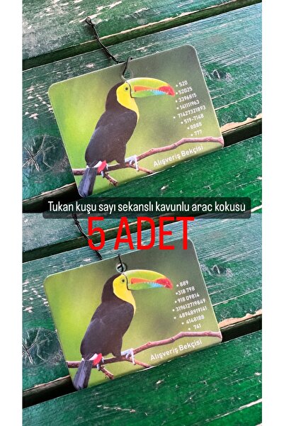 Alışveriş Bekçisi Tukan Kusu Sayi Sekansli Oto Kokusu 5adet