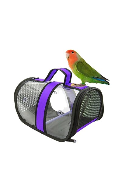 AlaPet Kuş Taşıma Çantası (tünekli) Royal Capitano Mor Kuş Taşıma Çantası (30cmx22cmx21cm)