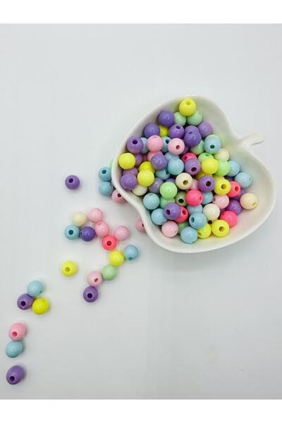 Egem aksesuar 100 смесени 6 мм цветни кръгли пластмасови мъниста за изработка...