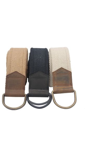 Anatolia Unisex 3 τεμαχίων δερμάτινη λεπτομέρεια μαύρη μπεζ διπλή αγκράφα υφασμένη τακτική αθλητική τσάντα από καμβά