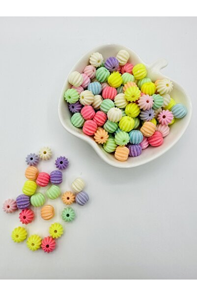 Egem aksesuar 100 смесени цветни пластмасови мъниста с релефна повърхност за ...