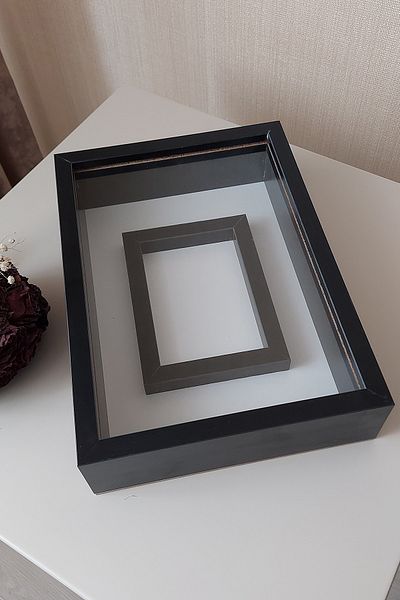 Verda Çerçeve إطار ذاكرة بتصميم صندوق وردة باللون الأسود مقاس 25 × 35 سم مع منطقة صور!إطار نموذج جديد!