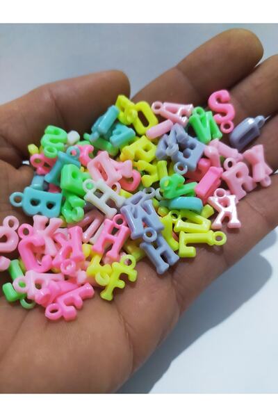 inSade Concept Takı Yapımı Için Harf Boncuk Çok Renkli Askılı 50 Adet