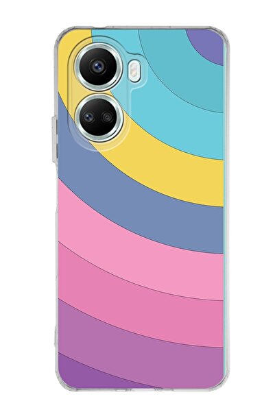PrintiFy Huawei Nova 10 Se Uyumlu Kapak Renk Cümbüşü Tasarımlı Şeffaf Silikon Kılıf
