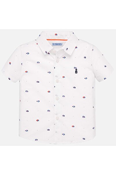 MAYORAL Baby Boy White Short Sleeve Shirt