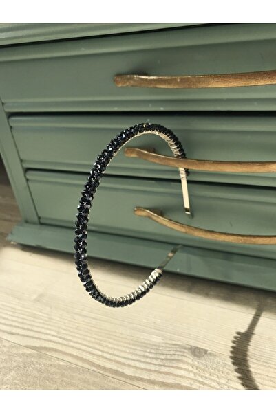 Pearly Handmade Coroana de păr din cristal negru