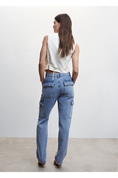 MANGO Woman Cepli Kargo Jean Pantolon