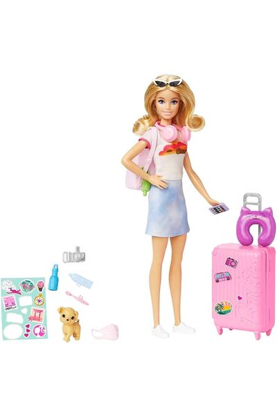 Barbie Seyahatte Bebeği Ve Aksesuarları