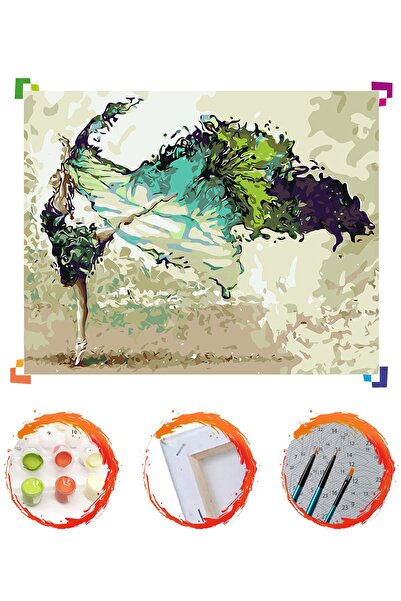 PlusHobby Dansçı Kız Sayılarla Boyama Seti 40x50 Cm Tuval