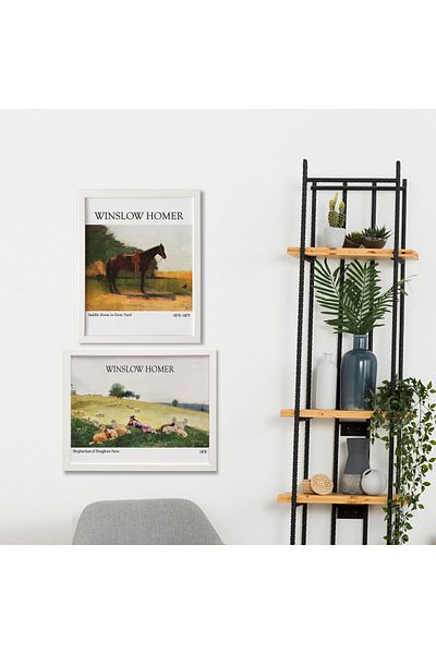 Ayışığı Dizayn Winslow Homer Set de 2 picturi cu cadru laminat